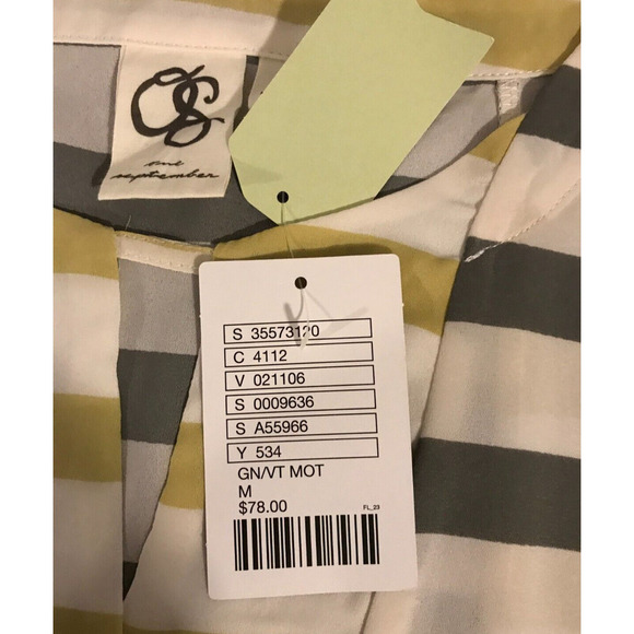 Anthropologie One September Madrigal Mixed Media Stripe Blouse - Picture 8 of 11